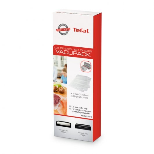 Sacos para Selar a Vácuo TEFAL XA254010 (Compatibilidade: Tefal) Tefal - Bolsas para seladoras a vácuo - tefal, polietileno, 18 peças
