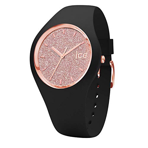 Relógio ICE-WATCH Ice Glitter Preto Rosa Dourado Ice-Watch - Relógios - analógico, borracha, resistente à água, preto rosa dourado