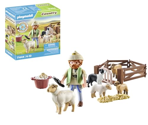 Playmobil Country 71444 Pastore com rebanho de ovelhas (Jogos de Construção) PLAYMOBIL - Brinquedos - pastor, ovelhas, cordeiros, agricultura
