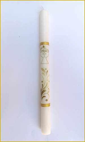 Vela para Batismo CEREMONIA Ocre (40 x 3 cm) PLAS GRAFIC - Velas - 40 x 3 cm, personalizável