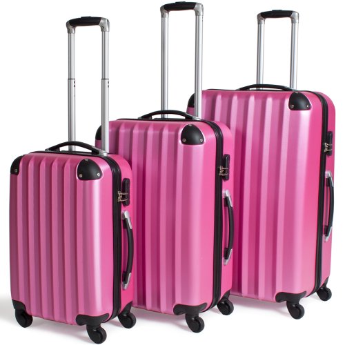 Conjunto de 3 Malas de Viagem TECTAKE Rosa TecTake - Bolsas, carteiras e estojos - malas, viagem, rosa, conjunto