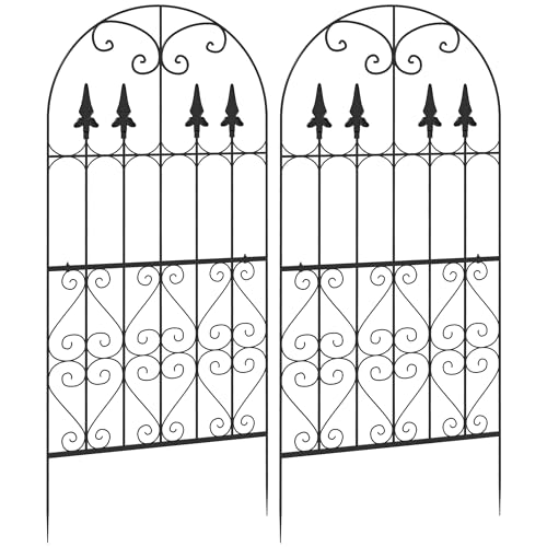 Conjunto de 2 Treliças Outsunny com Acessório | 55 x 128 cm - Preto Outsunny - Arcos de jardim, treliças, caramanchões e pérgulas - treliça, outsunny, 55x128cm, preto