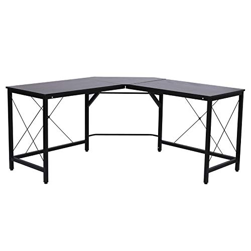 Secretária HOMCOM Preto (150 x 150 x 76 cm) HOMCOM - Mesas - preto, 150x150x76cm
