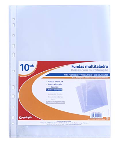 Bolsa com 10 Capas para Livro Grafoplás Laranja Grafoplas del Noroeste,S.A. - Pastas Organizadoras - polipropileno, a4, 11 furos, conservação