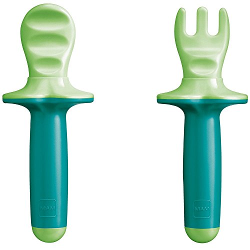 Conjunto de Talheres e Colheres MAM (6 meses) M&A - Jogos de talheres - 6 meses, ondulado, segurança, superfície suave