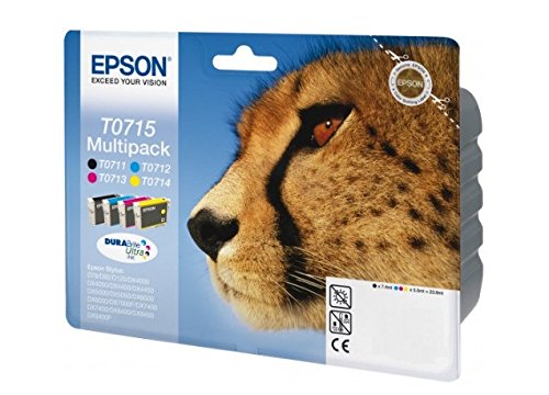 Multipack de 4 Tinteiros EPSON T0715 DURABrite Ultra Epson - Cartuchos de toner e jato de tinta - 4 tinteiros, durable, preto, ciano, magenta, amarelo