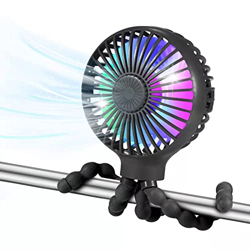 Ventoinha de Pés com Luz Led 3 Velocidades e Tripé Flexível Recarregável Usb RockloookY - Aquecimento, ventilação e ar condicionado - led, 3 velocidades, tripé flexível, recarregável usb