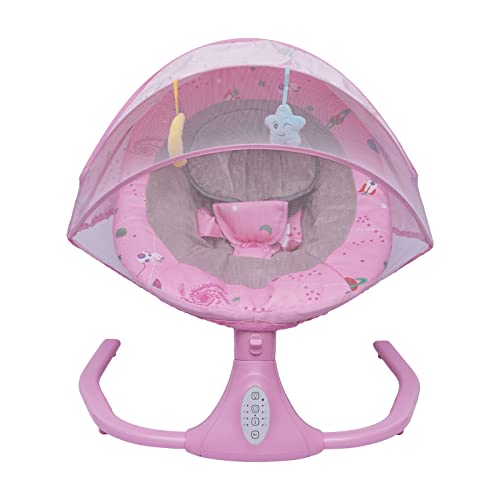 Baloiço Elétrico para Bebé LAICA Rosa (Idade Mínima: 0 Meses) Miisyou - Móveis para bebês e crianças pequenas - 0+ meses, almofada U, cinto de segurança, música de embalar