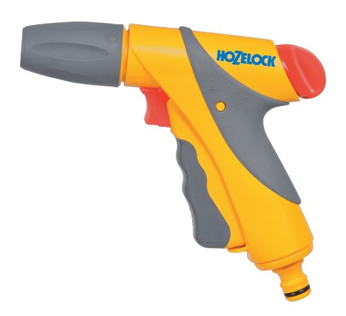 Pistola de Pulverização Hozelock 2682 | Amarelo (Jardinagem) Hozelock - Bicos de pulverização de mangueira de jardim - spray, controle de fluxo, suporte ergonómico, 3 padrões