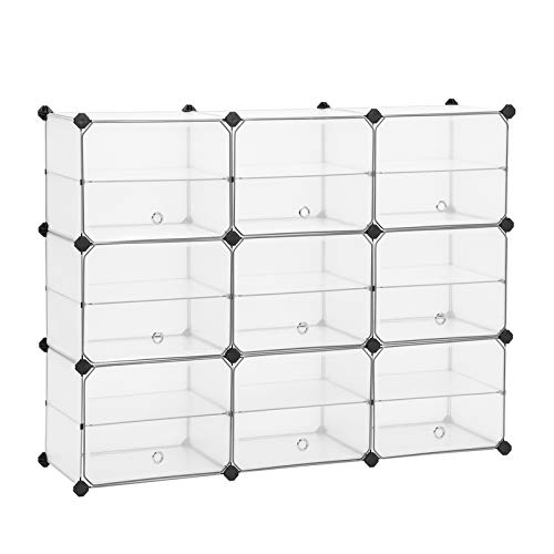 Caixa de Arrumação SONGMICS com Portas e Varão (Branco - 25.5x29.2x30.3cm) SONGMICS - Organizadores e sapateiras - aglomerado, madeira mdf, plástico branco, alavanca