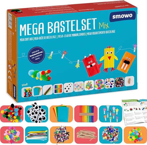 Kit de Artesanato SMOWO 1000 Peças (Idade Mínima: 3) Smowo - Meios de pintura - kit, artesanato, smowo, 1000 peças, idade mínima, 3+