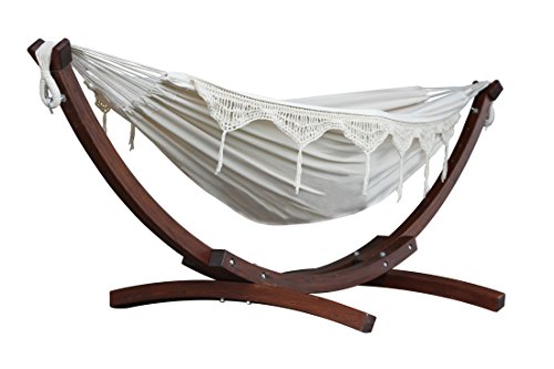 Rede de Cama VIVERE C8SPCT-00 Castanho e Branco Vivere - Redes de descanso - castanho, branco, algodão, alto 104 cm