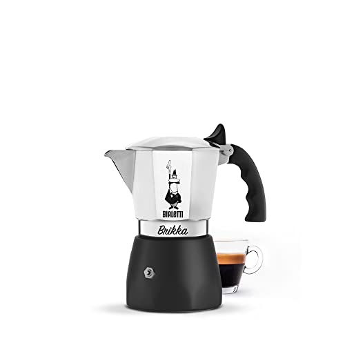 Bicaletti Moka Pot New Brikka 100 Ml Alumínio Preto Bialetti - Cafeteiras elétricas e de fogão - alumínio, 100 ml, preto