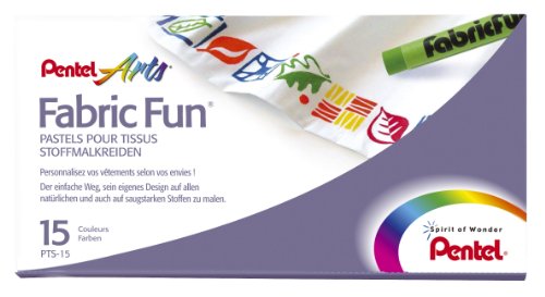 Marcador PENTEL Fabric Fun 15 Unidades (Multicor) Pentel - Pasteis de cera - 15 unidades, multicor, tecido natural, cores claras