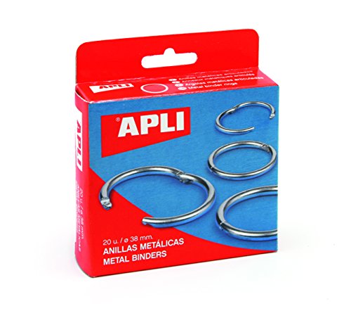 Anel de Metal Apli Agipa 10 Unidades Prateado APLI - Argolas de fichário - metal, prateado, encadernação, 10 unidades
