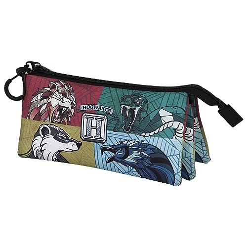 Estojo Triplo HARRY POTTER Magic Animals (Preto) KARACTERMANIA - Estojos para canetas e lápis - triplo, compartimentos, borracha, poliéster