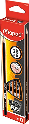 Lápis de Carvão MAPED Black Peps (Multicor - 12 Un) Maped - Lápis - multicor, 12 unidades, traço médio, 2B