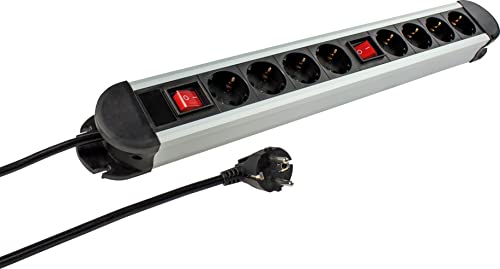 Extensão Elétrica SCHWABE 18369 (8 Tomadas - Tipo F - 1.5 m) as - Schwabe - Filtros de linha e supressores de surtos - 8 tomas, 1,5 m, interruptores iluminados, tomadas giratórias