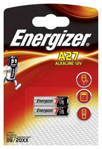 Pilha Recarregável ALKALINE A27 2PK (Preto) Energizer - Baterias de uso geral - 12 v, aa, preto, 2 baterias