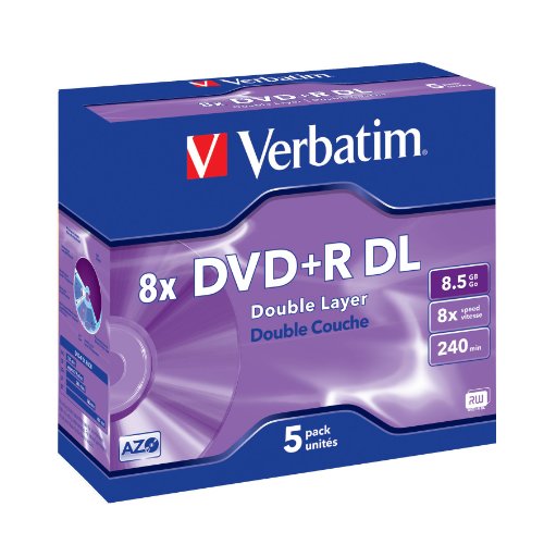 DVD Verbatim 5 x DVD-R DL 8,5 GB (Acessório Informática e Tel.) Verbatim - Mídias vazias - 8.5 gb, dvd-r dl, 8x, jewel case
