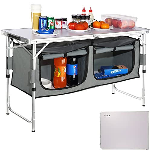 Carrinho de Campismo VEVOR 120x47x70 cm (Recondicionado Como Novo) VEVOR - Móveis de exterior - pegas, mesa ajustável, dobramento rápido, capacidade 300 libras