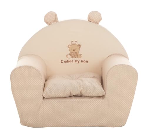 Cadeira de Refeição I-LOVE MY MOM (Bege - Poliéster) Bigbuy Kids - Poltronas, poltronas reclináveis e poltronas-cama - poliéster, almofada, encosto, pvc