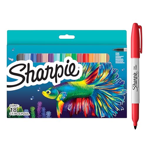 Conjunto de Marcadores SHARPIE Edição Limitada (12 Un) Newell Brands - Marcadores e marcadores de texto - 12 unidades, edição limitada, preto, vermelho