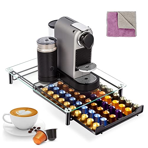 Caixa de armazenamento de cápsulas MASTHOME Masthome - Armários de cozinha - 60 cápsulas, compartimento deslizante, material de qualidade, suporte