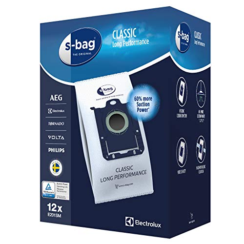 Saco de Aspirador ELECTROLUX E201SM (12 unidades) Electrolux - Acessórios de aspirador - 12 unidades, 3,5 L, compatível Electrolux, tornado