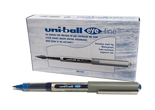 Esferográfica UNI BALL Uni Ball Eye (Azul - Ponta Fina) Uniball - Canetas - ponta fina, tinta pigmentada, resistente à água, plástico