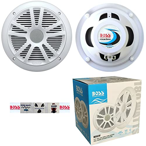 Colunas BOSS AUDIO SYSTEMS MR6W (2 Un - Branco) WEB - Alto-falantes marinhos - colunas, boss audio systems mr6w, 2 unidades, branco