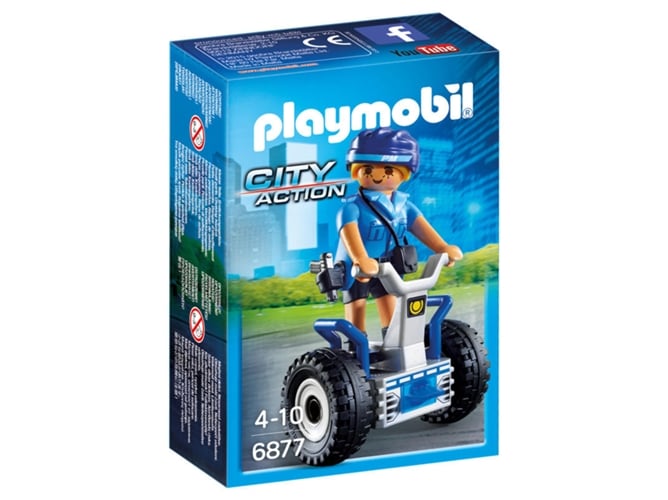 Playmobil City Action Police with Balance Racer (Idade Mínima Recomendada: 4 anos) PLAYMOBIL - Conjuntos de brinquedos - polícia, ladrão, barra de segurança, telhado amovível