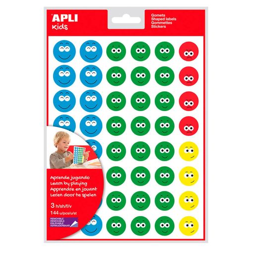Etiqueta Autocolante APLI FELIZ (Branco - 7.5x10cm) APLI - Enfeites e acabamentos - etiqueta autocolante, apli feliz, branco, 7.5x10cm, expressão, correção