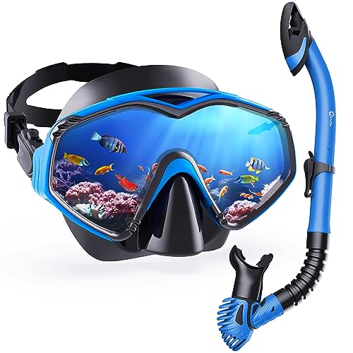 Óculos de mergulho DORLLE 1 peça(s) (Tamanho Único - Tamanho Único) Guangzhou - Conjuntos de equipamento de mergulho e snorkeling - azul, vidro, tamanho único