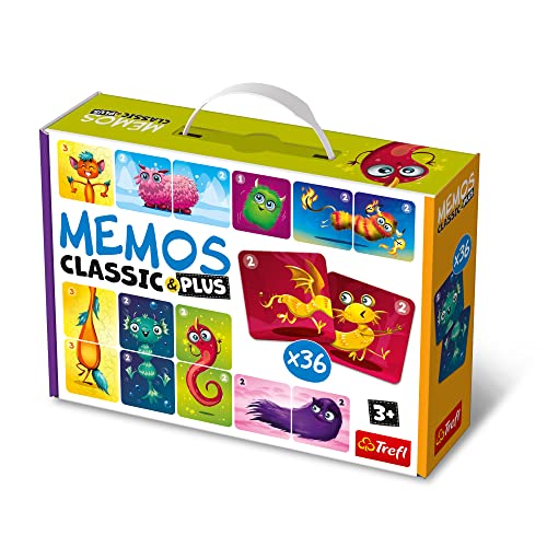 Jogo de Tabuleiro TREFL 3000 (Idade Mínima: 3) Trefl - Jogos - memória, 36 cartas, nível difícil, monstros