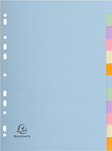 Separadores EXACOMPTA 1612E (Multicor - Cartão) EXACOMPTA - Separadores de índice - multicor, cartão, 12 cartões