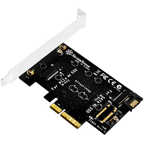 Placa Adaptadora de Interface SILVERSTONE ECM20 Silverstone - Placas e adaptadores de interface de computador - M.2, sata, PCIe x4