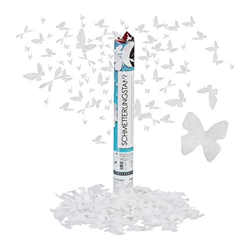 Pistola de Confetes DISFRAZZES Mariposa (Branco - 10 Un) Relaxdays - Confetes - confetes, mariposa, branco, 10 unidades
