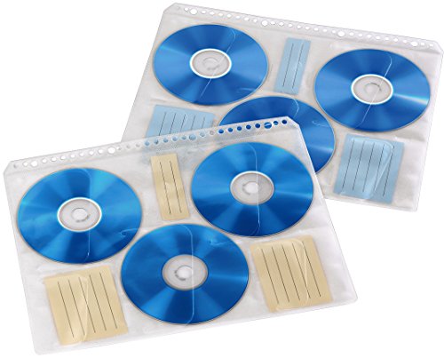 Hama 00119014 etiqueta para impressão e embalagem Hama - Estojos e organizadores de cd/dvd - 60 peças, plástico, transparente, 6 cd