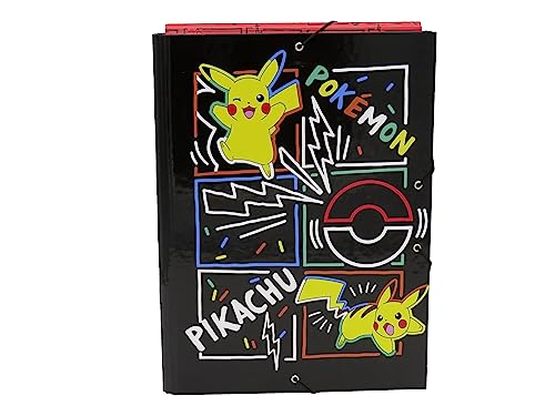 Capa com Elástico CYP BRANDS Pokémon (Preto) CYP - Pastas de arquivo - elástico, PVC rígido, flexível, proteção