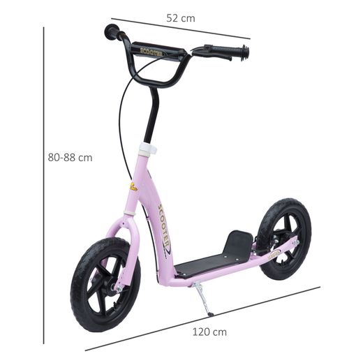 Trotinete HOMCOM Dobrável com Guiador Ajustável e Travão HOMCOM - Suportes para bicicletas para veículos - dobrável, guiador ajustável, travão