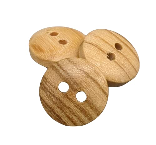 Botões de Madeira de Oliveiras com 2 Furos Reversíveis (12Mm) Botiboton SL - Fixadores e fechos de artesanato - botão, madeira, oliveiras, furos reversíveis, 12mm