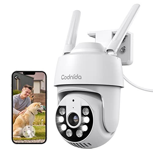Câmara de segurança IP exterior CODNIDA 2K Codnida - Câmeras de vigilância - 2k, cmos, HD 1080, 180º, preto