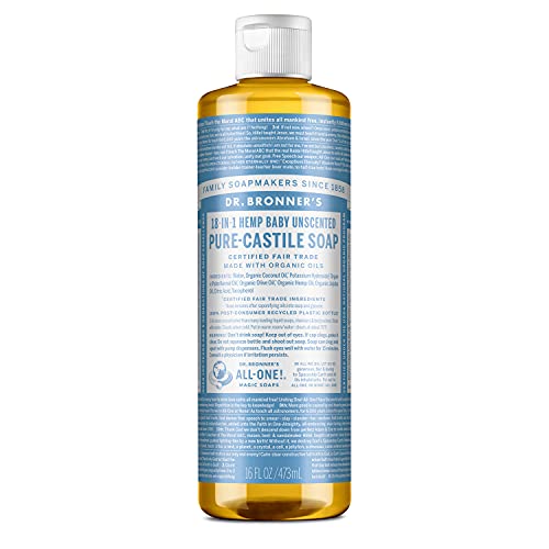 Dr. Bronner's Castile Soap Liquid Baby Unfragranced 473ml Dr. Bronner's - Banho e corpo - castilho, bebé, sem fragrância, 473ml