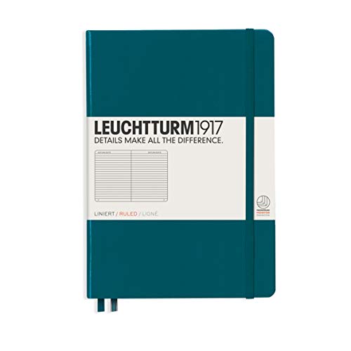 Caderno e Bloco de Notas Leuchtturm1917 35969 | Verde LEUCHTTURM1917 - Cadernos e bloco de notas - páginas numeradas, bolsinho, fitas de marcação