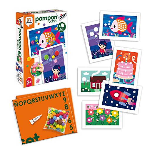 Jogo Didático DISET Pompon Cores (Idade Mínima: 3) Diset - Materiais de arte e artesanato - cores, pompon, 3 anos