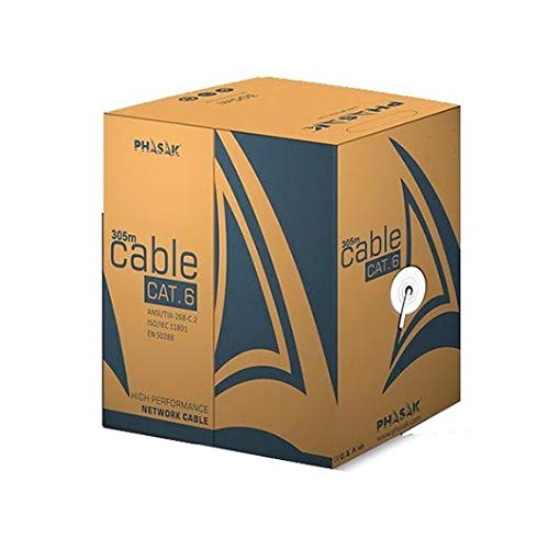 Cabo de Rede PHASAK (RJ45 - 100 m - Cinzento) Phasak - Cabos de rede - 100 m, rj45, masculino, cobre