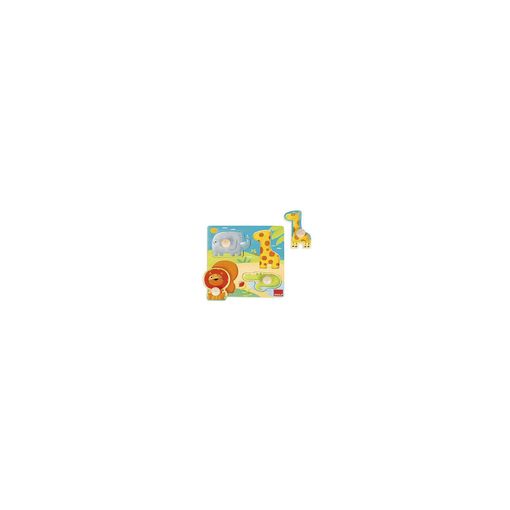 Puzzle DISET 53004 Animal (Idade Mínima Recomendada: 3 anos) Goula - Quebra-cabeças de madeira e com pinos - madeira, 4 peças, encaixe, motricidade fina