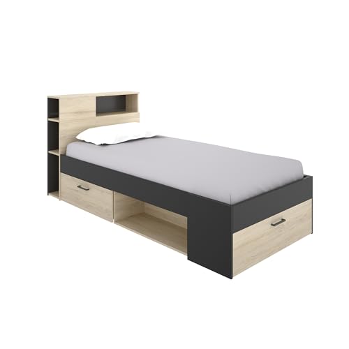 Cama JUVENIL RIMOBEL Dekt (Branco - Madeira e Metal) DEKIT - Camas e estruturas de cama - 2 gavetas, armario, madeira mdf, metal