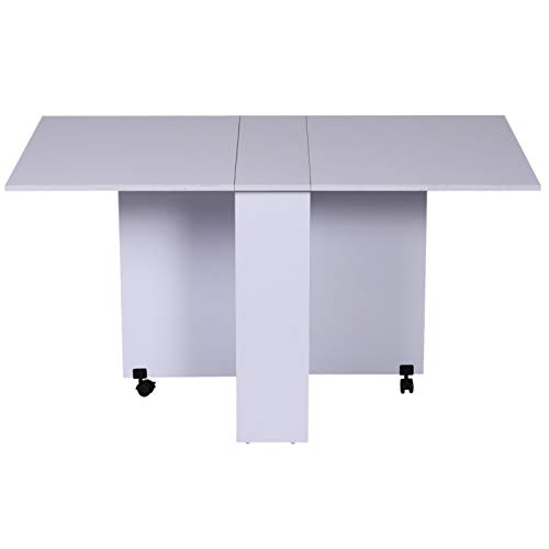 Mesa de Refeição HOMCOM | 80 x 140 x 74 cm - Branco HOMCOM - Mesas dobráveis - 80x140x74 cm, branco